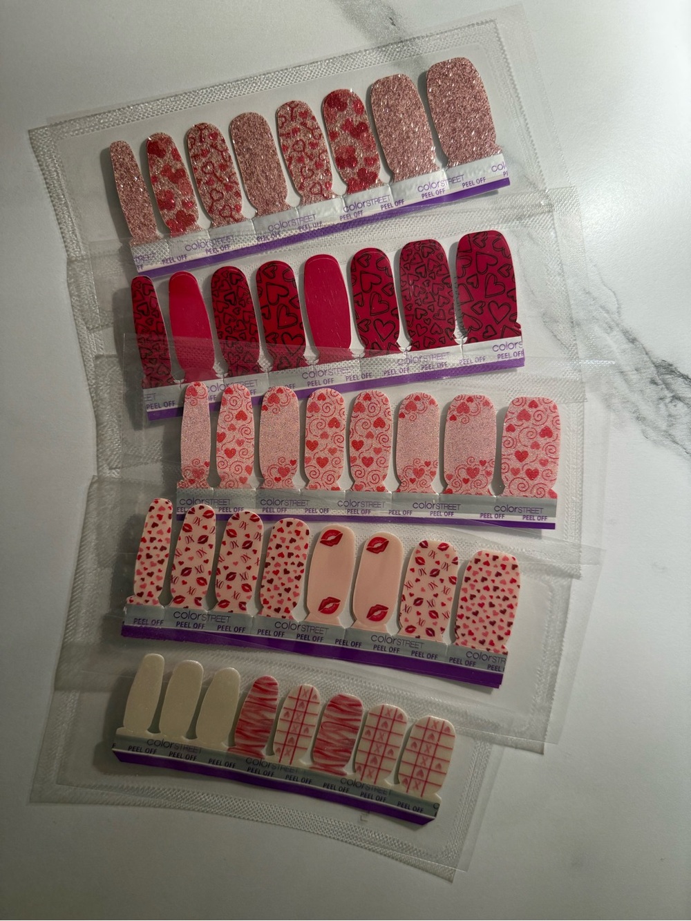 Color Street Valentine Nail Strips - 5 Sets